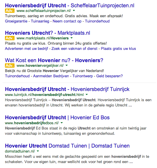 Website basis onderneming