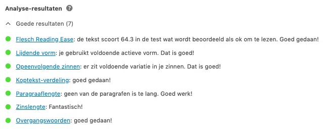 SEO tip WordPress Leesbaarheidsanalyse van Yoast