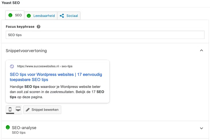 Seo tip yoast